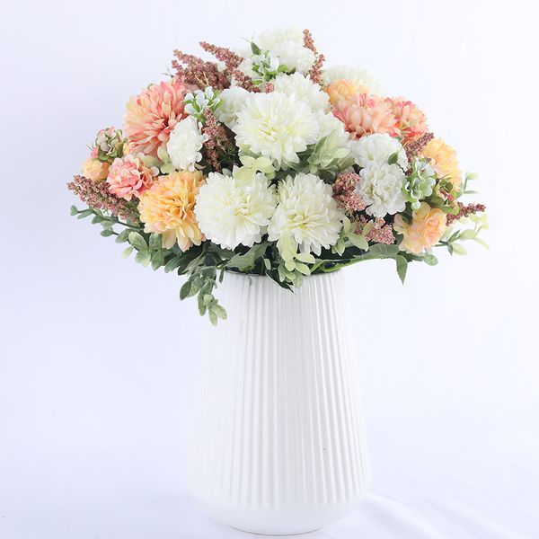 

hydrangea silk flower ball white dandelion artificial flowers birthday home wedding decoration accessories fake flowers bouquet