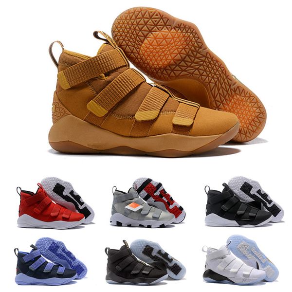 

designer- 2020 new james soldier xi 11 navy blue men 2019 basketball shoes lebron black white sports sneakers size us 7-12