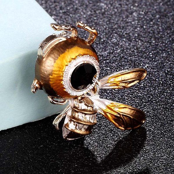 

zlxgirl statement vivid enamel carton bee shape brooch men jewelry couple gifts party clothing scarf pins, Gray