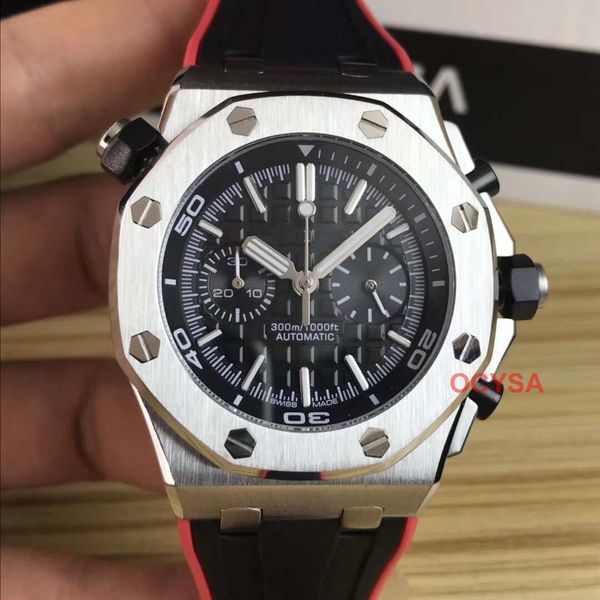 

42mm strap rubber rose gold fashion luxury mens designer royal swatch men quartz chronograph wristwatches 2019 new watches 26480, Slivery;brown