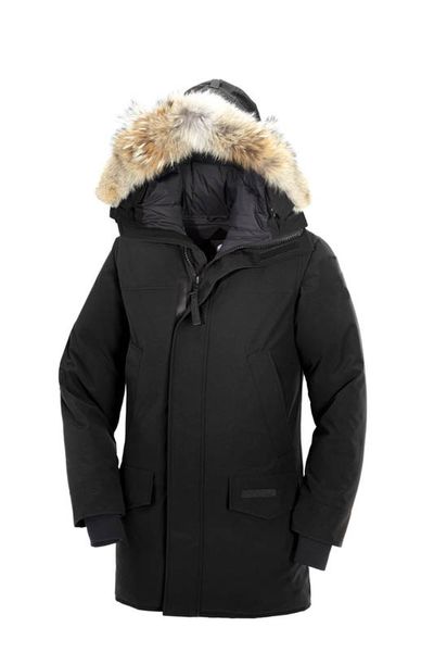 

2020 canada parkas real wolf fur down coat men's guse chateau black navy gray langford down jacket winter coats parka sale with outlet