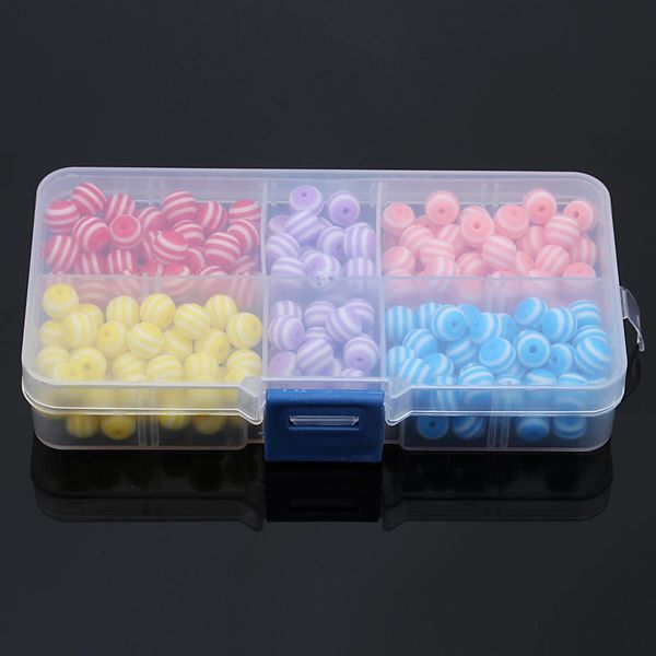 

fostfo 250pcs / серия 8 мм наружный диаметр stripe resin faux свободных шариков для подвеска / ожерелье / браслет изготовление ювелирных изд, Blue;slivery