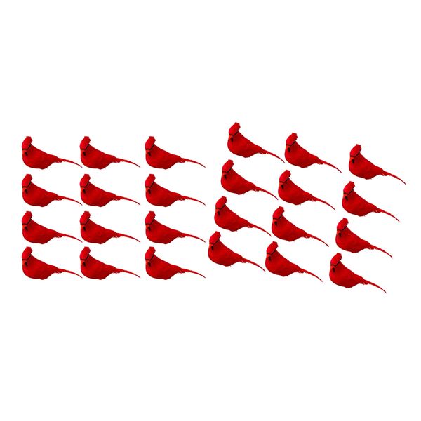 

24 шт поддельные яркие пены перо красный клип-на птиц для газона декор фото опора