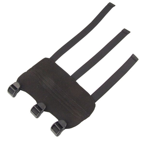 

outdoor black cow leather arm protector guard cowhide bow shooting arm armband 3 straps shoot guard archery safe accessory, Black;gray