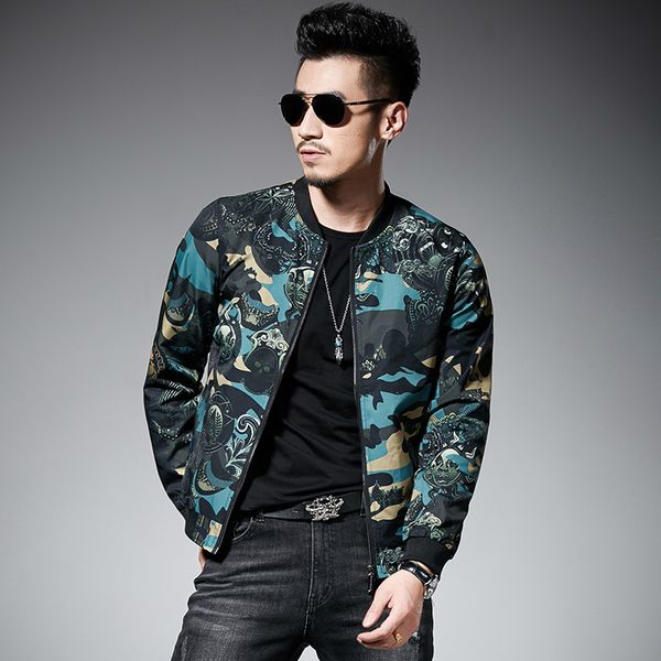 

green print jacket men campera de hombre jaqueta masculina motoqueiro vintage windbreaker jackets 2018 mens autumn jacket 5xl, Black;brown