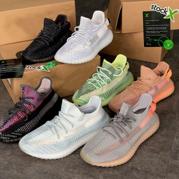 

yecheil reflective kanye west luxury shoes earth green men women designers casual shoes static black white static full reflective sneaker