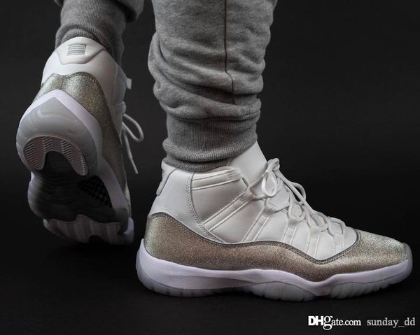 

air authentic 11 wmns metallic silver grey basketball shoes retro men women 11s sports sneakers ar0715-100 with box