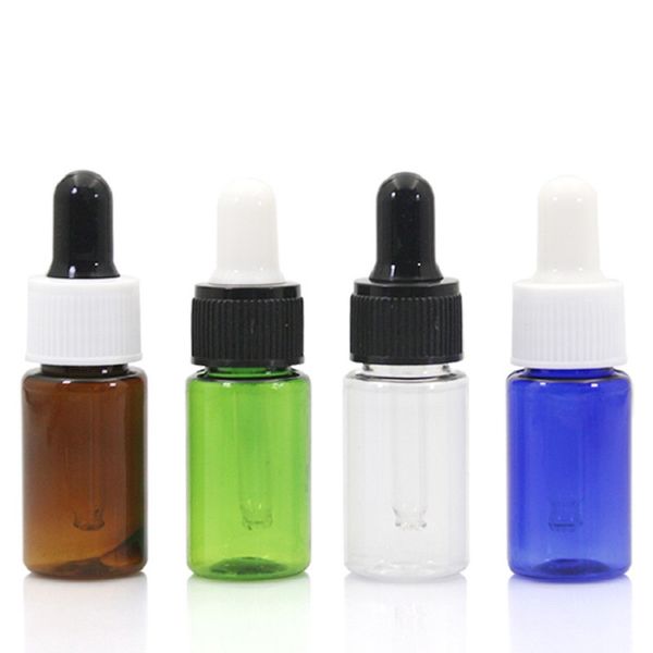 

10ml pet essential oil perfume bottle liquid reagent pipette bottles eye dropper bottle green blue white and amber