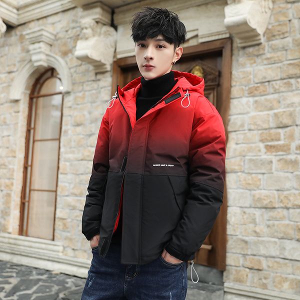 

gradients of new fund of 2020 men with thick cotton-padded clothes young hooded warm cotton-padded clothes, Black