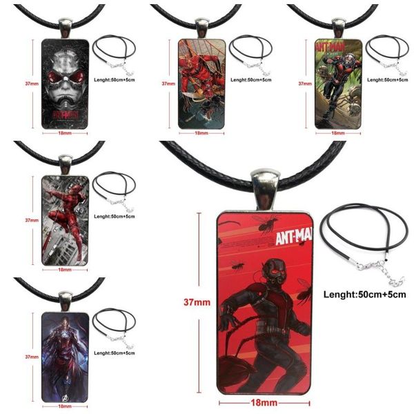 

avenger rudd ant man art s for women wedding steel color glass cabochon with rectangle shaped pendant choker necklace, Silver
