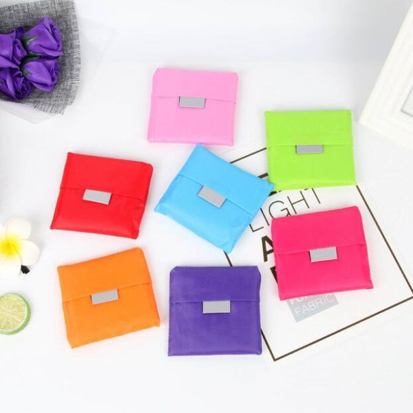 

15 colors eco friendly storage handbag foldable usable shopping bags reusable portable grocery nylon phone large bag