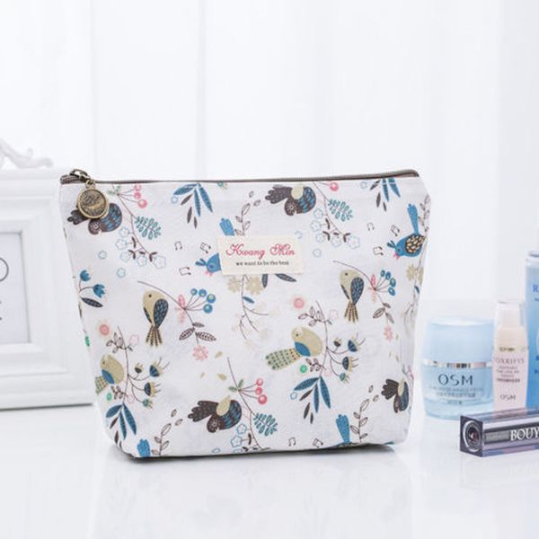 

vintage flower floral pencil pen case zip bags cosmetic makeup storage bag purse