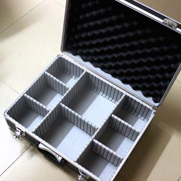 

toolbox aluminium tool case file storage hard carrying box tool for hand gun locking pistol 46*35*15 cm