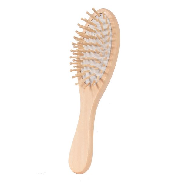 Escova de cabelo de madeira Natural Organic Bamboo Cerdas Pinos Hairbrush Eco-Friendly Reduzir crespos e Scalp Massager 22x6x3.5cm