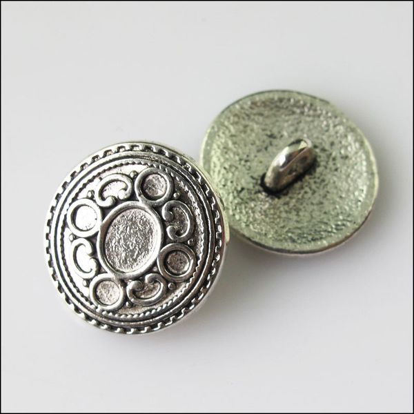 

fashion 6pcs tibetan silver tone flower charms pendants button for sewing 17.5mm, Bronze;silver