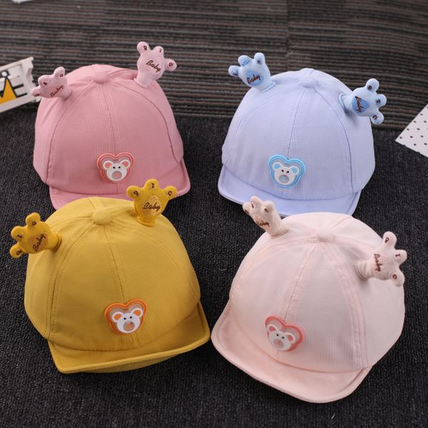 

baby hat cute spring and autumn thin spring and summer baseball cap visor, Yellow