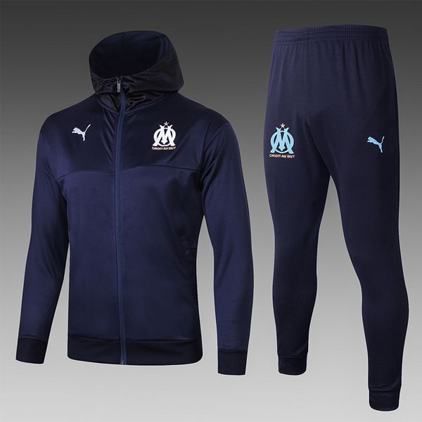 

19 20 ac milan paris inter milan hooded jacket real madrid rome messi barcelona bayern set joint football jacket marseille football uniform, Black