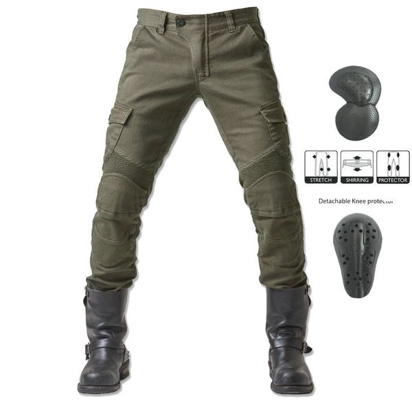 

style motorcycle riding paragraphs jeans hockey pants pants of protective 06 black green gear male