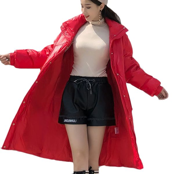 

new winter warm down cotton jacket coat women korean long cotton jackets black women's fashion stand collar casual parkas f838, Tan;black