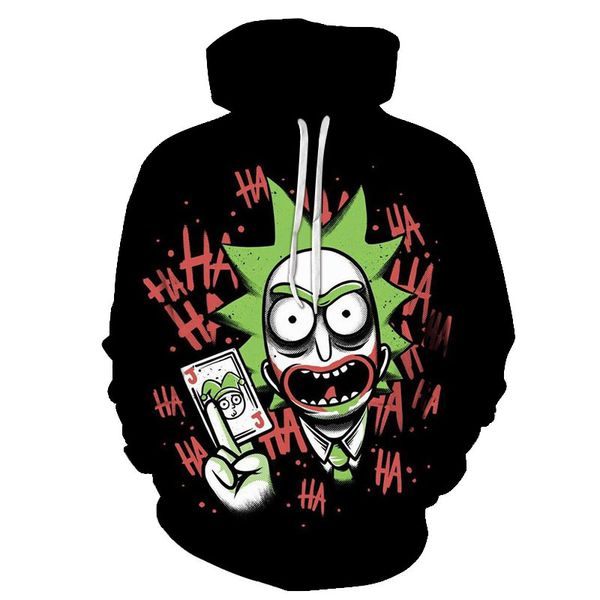 

fashion street hip hop clothing sweatshirt new 3d print funny cartoon men's casual 2019 fashion breathable hoodi, Black