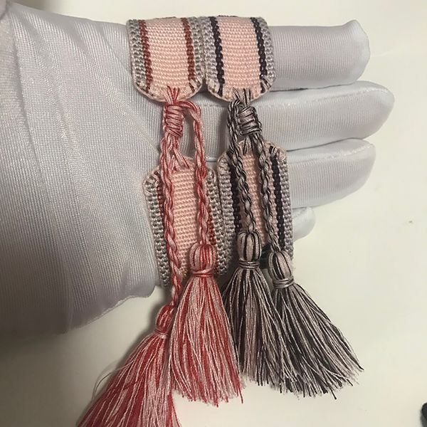 

fabric bangle embroidery stripe cotton woven bracelets for women new fashion brand cotton style handmade no box, Golden;silver