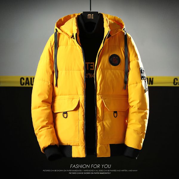 

mens winter thick warm jackets mens fashion casual loose parkas coats tooling warm outwears high qutlity cotton hooded jackets, Black