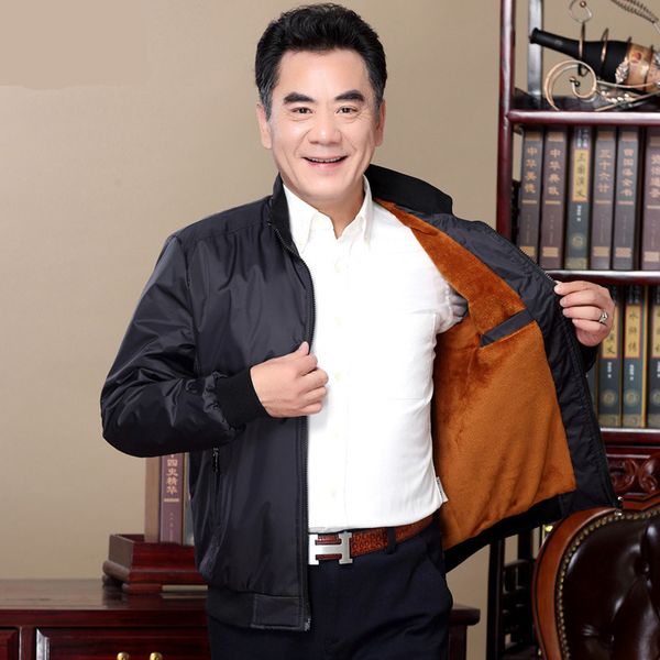 

cotton-padded clothes quinquagenarian man dad winter clothes loose coat increase down thickening cotton middle-aged person men's wear w, Gray;blue