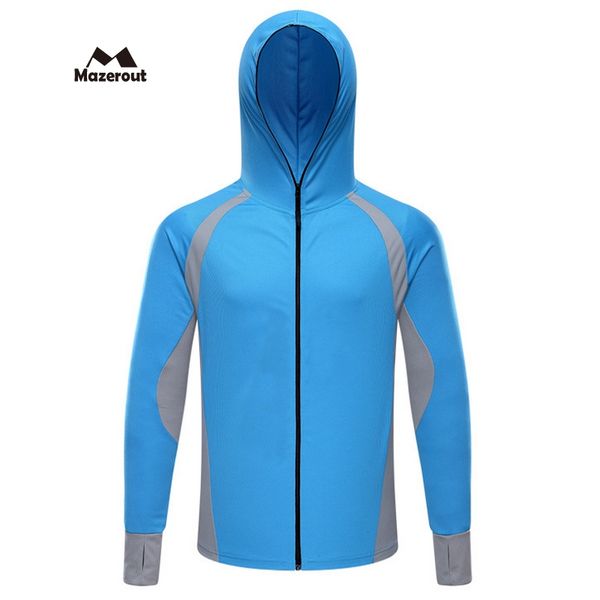 

mazerout 2017 человек новый летний рыбалка пеший туризм треккинг кемпинг дышащий quick dry толстовка футболка путешествия бег толстовка j58, Gray;blue