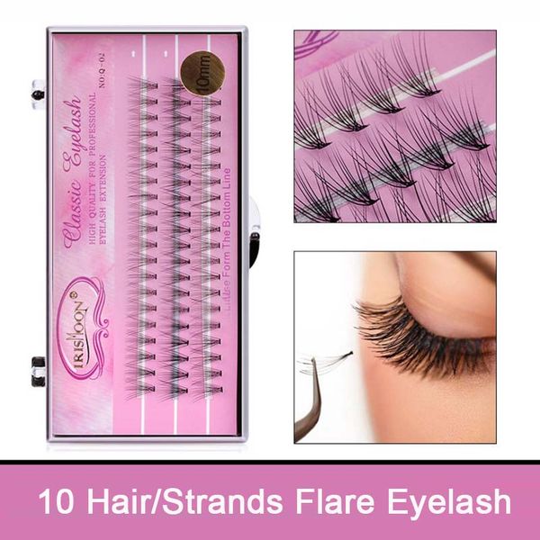 

j/b/c/d individual flare eyelash extensions 10 hair/strand 60strands make up fake false eyelashes