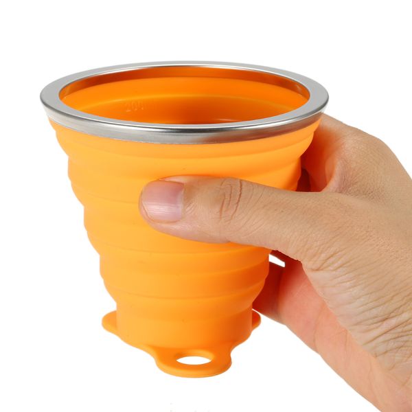 

270ml collapsible stretchy travel water cup fda approved silicone foldable folding cup outdoor camping sports expandable cup