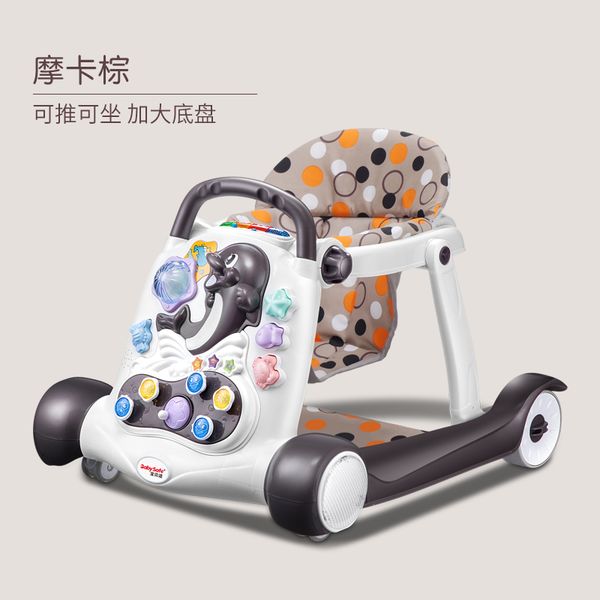 

7-18 months baby walker anti-rollover multi-function with music baby push can sit can stand children walker adjustment wheel