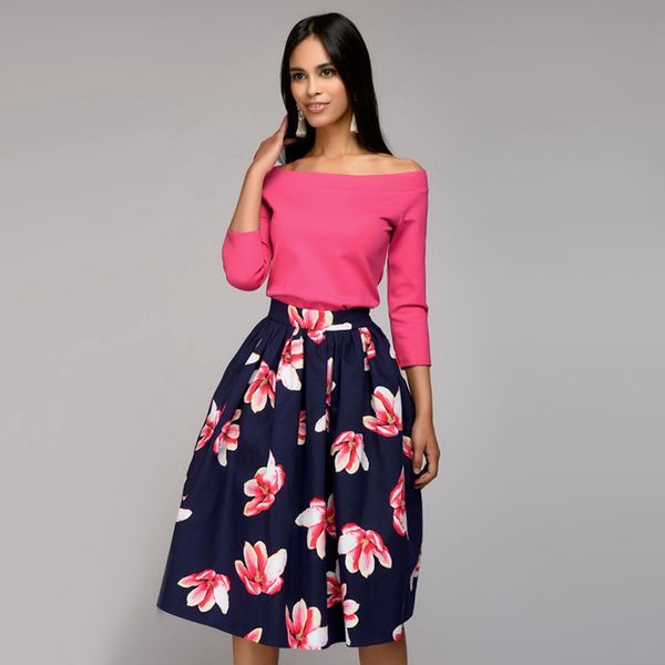 

women vintage floral printing off shoulder dress long sleeve a-line elegant party dress 2020 autumn bohemian party midi dresses, Black;gray