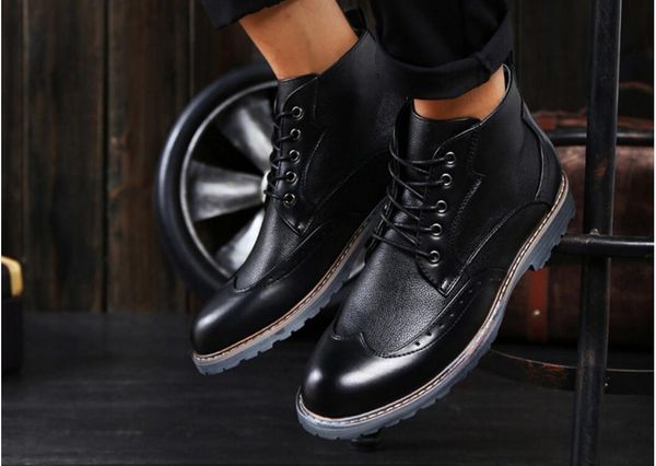 Hot Sale-Mens vestido Botas de alta qualidade Tornozelo Botas Homem Sapatos para Negócios Mens Dress Shoes