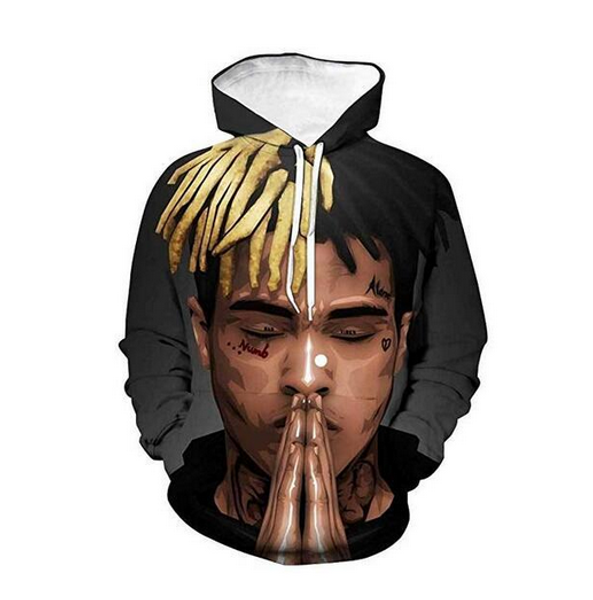 

new fashion sweatshirt men / women 3d hoodies print xxxtentacion slim stylish hooded hoodies lms046, Black