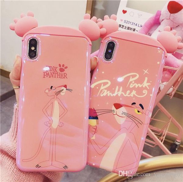 

wholesale sell 2019 cute pink panther phone case for iphone x 6 6s 7 8 plus for iphone xs max cover