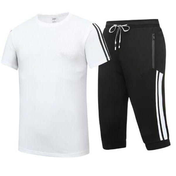 

Mens Designer Tracksuit Summer Short Sleeve Tshirt + Shorts Sportswear Brand Sports Suit 3 Colors Large Size Asian L-5XL