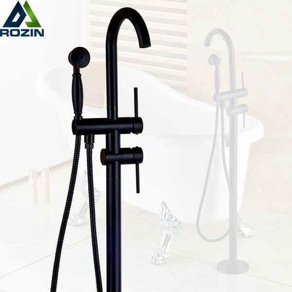 

Черный Бронзового Напольной ванна смеситель шкафной Ванна Душ Ванна Filler Brass Handshower Clawfoot смесители