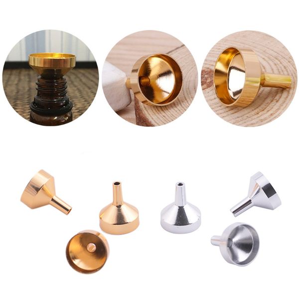 

3 colors metal mini funnel perfume packing small funnel perfume transfer diffuser bottle mini liquid injection