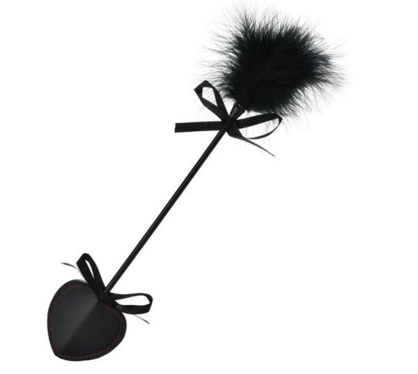 

5 favor toys spanking flirting paddle whip leather couples fetish feather for wedding party colors faux decoration hnmfo
