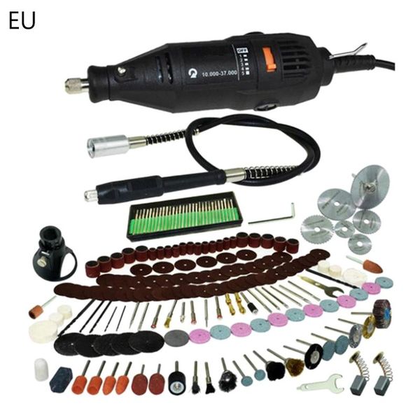 

192pcs/set us/eu plug mini electric drill grinder 5 rotary speed polishing kit t8wb