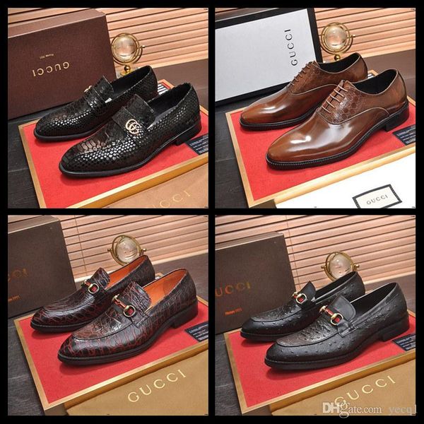 

18ss men dress shoes pointed toe comfortable breathable wedding shoes designers shoes men luxury zapatos de hombre calzado hombre madad, Black