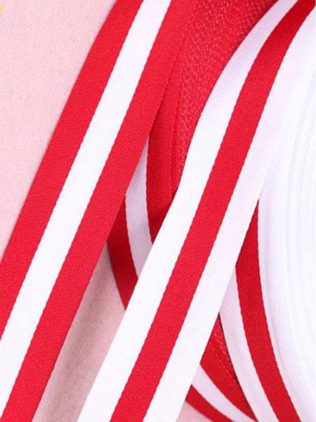 

высокое качество 25 мм 30 мм белый и красный полиэстер в полоску grosgrain ribbon diy ремень аксессуары для одежды ручной работы швейные акс