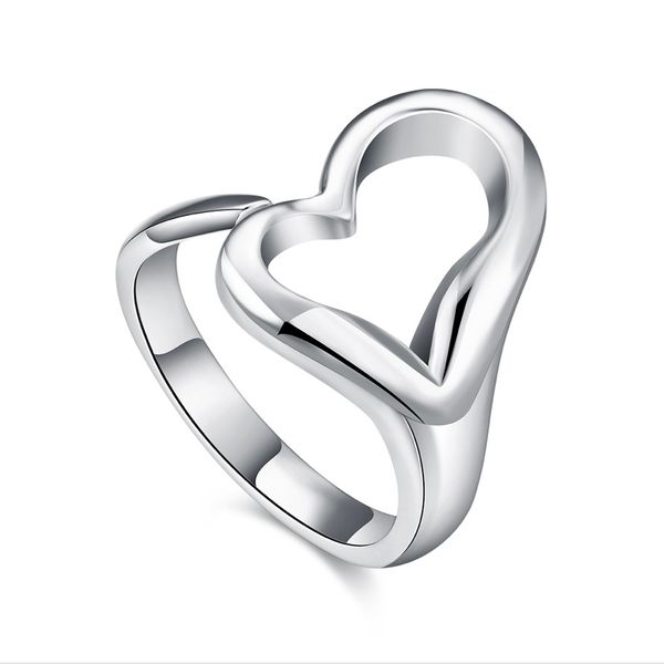 

open heart rings for women gift 925 silver adjust rings min order 20pcs r009