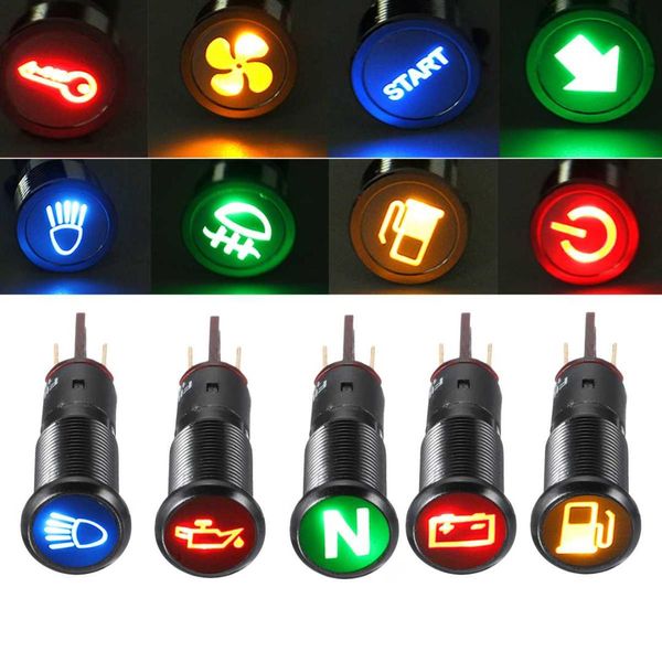 

12v 24v metal 8mm led dash panel warning pilot light bulb indicator car boat