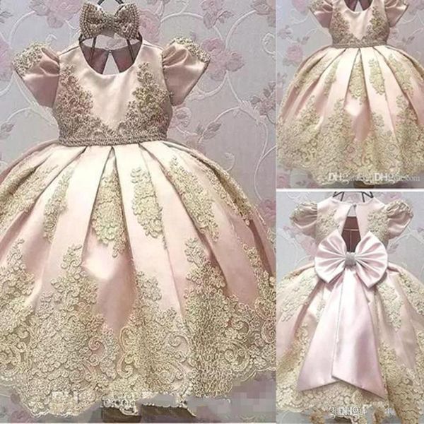 

flower girls dresses jewel neck lace appliques tiered tulle skirt toddler first communion dress sheer neck kids birthday gowns, Red;yellow