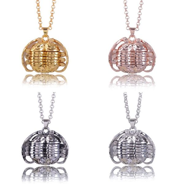 

magic expanding 4 heart p locket ball wing pendant necklace memorial jewelry, Silver