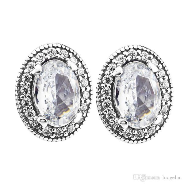 

compatible with pandora earrings 925 sterling silver vintage elegance stud earrings for women european style jewelry original fashion charm, Golden;silver