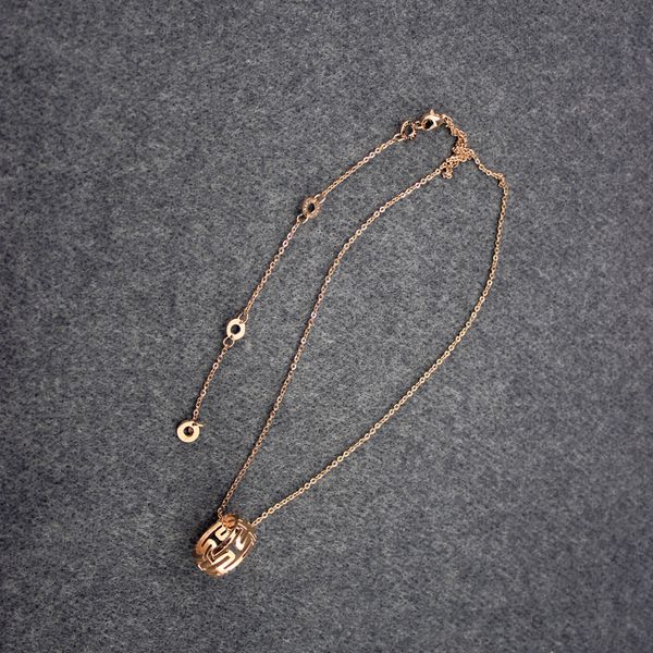 

14k rose golden hollow parentesi ожерелье женщин подвески подарки на день valentine fine jewelry на продажу, Silver