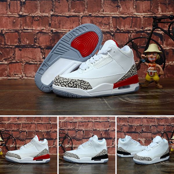 

2019 kids athletic shoes children j3 basketball shoes wolf grey toddler j3 sport sneakers for boy girl toddler chaussures, Black