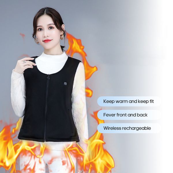 

knitted pure cotton thermoelectric vest intelligent usb male and female v collar electric clothes red